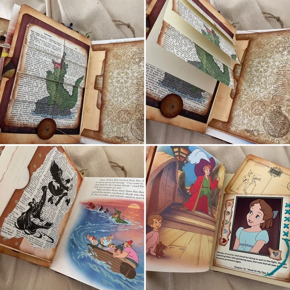 Junk Journal Peter Pan Little Golden Book | 2 Signature Art Journal